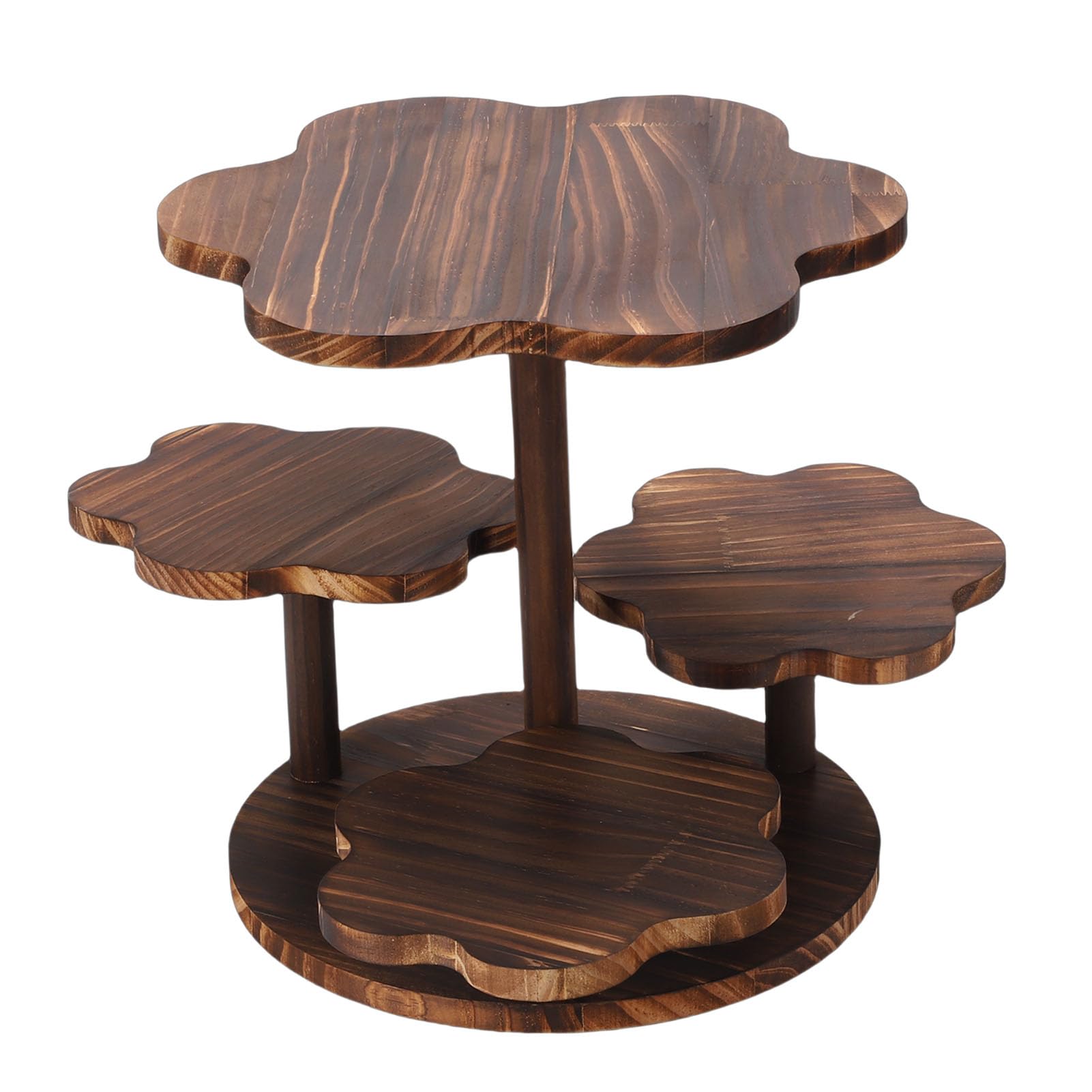 Soporte para Cupcakes con Forma de Flor de 4 Niveles Juego de Mesa de Postre de Madera Ideal para Bodas Cumpleaños y Fiestas Gran Capacidad Soporte para Pasteles y Dulces