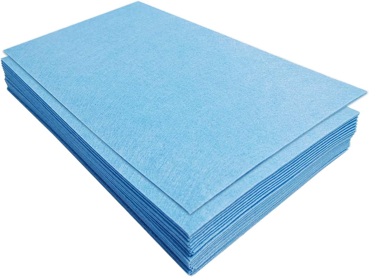 Stiff Felt Sheets, 32 Pcs Felt Fabric, 7"×11.3" Color Felt for Crafts, Craft Felt Square for for Sewing (Blue)