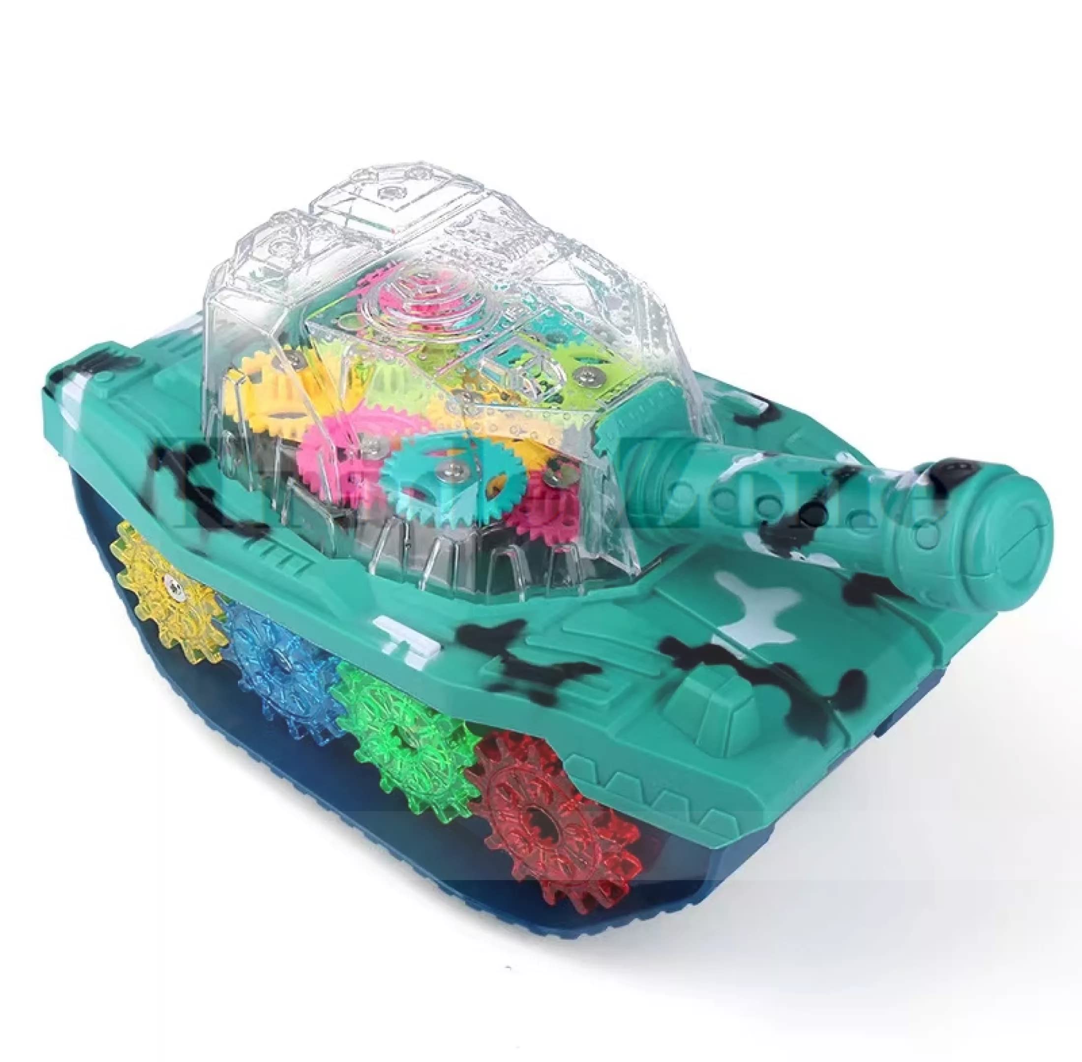 Trade Zone Battle Tank Toy with Realistic Light and Sound/Electric Universal Transparent Gear Tank/Kids Indoor & Outdoor Birthday Gifts for Over 3 Years Old Boys