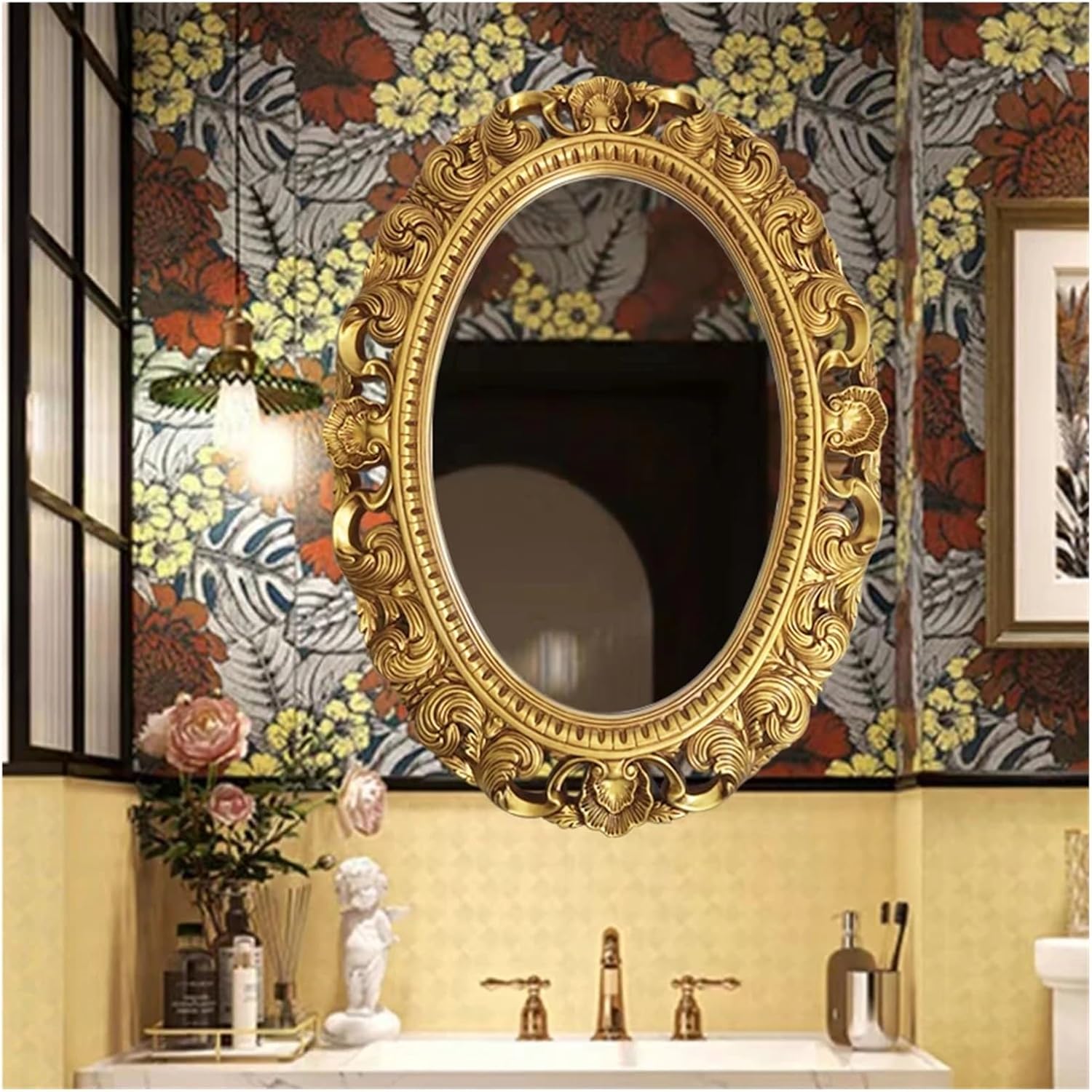Shower - Mirrors Lights Hairdressing Safety Light Makeup Mirror Design Oval Mirror,Mirrors