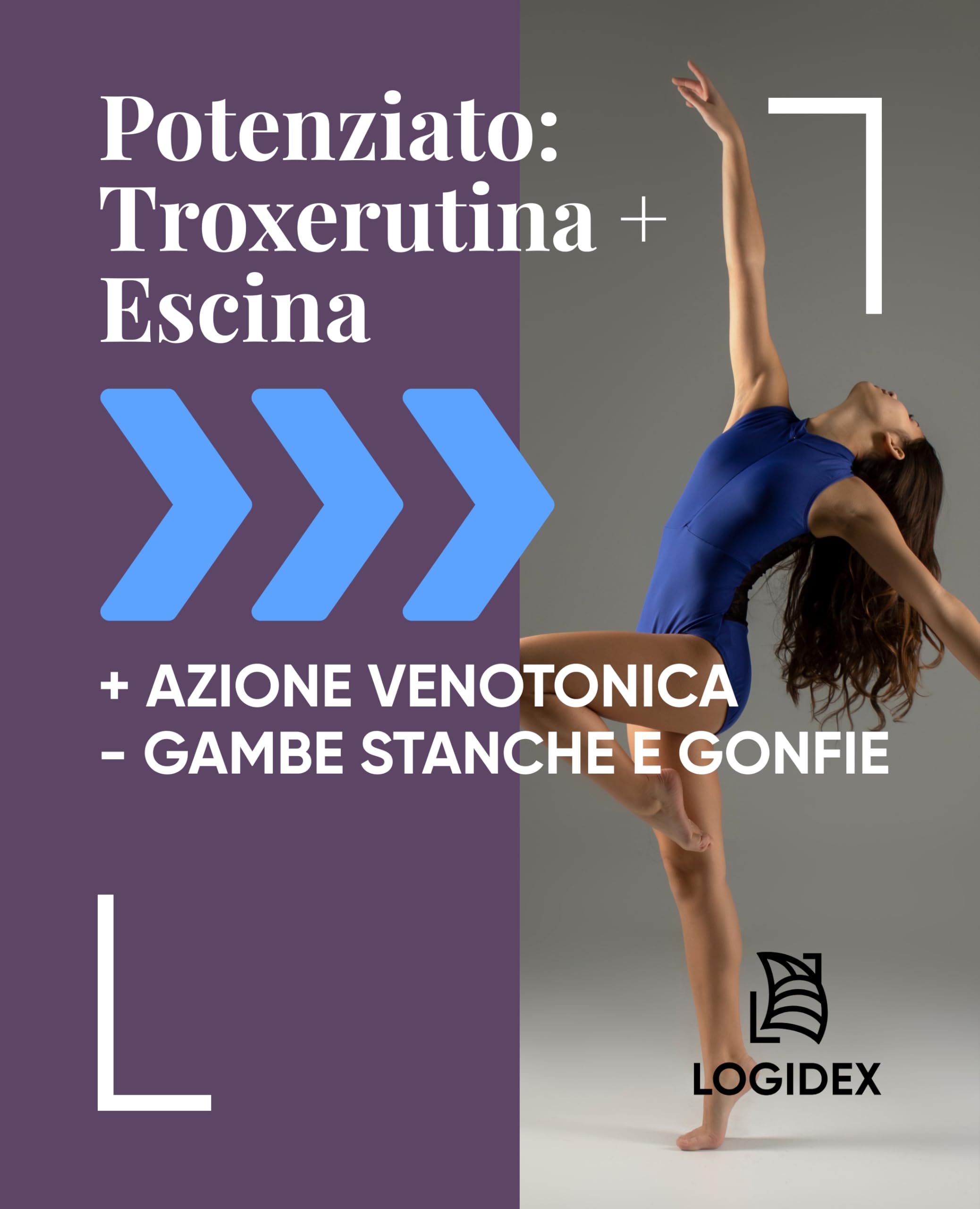 Venosten - Crema Vene Varicose e Capillari – Linfodrenante e Venotonica per Gambe Pesanti, Gonfie - con Resveratrolo, Troxerutina, Diosmina ed Escina - 100 ml - Logidex