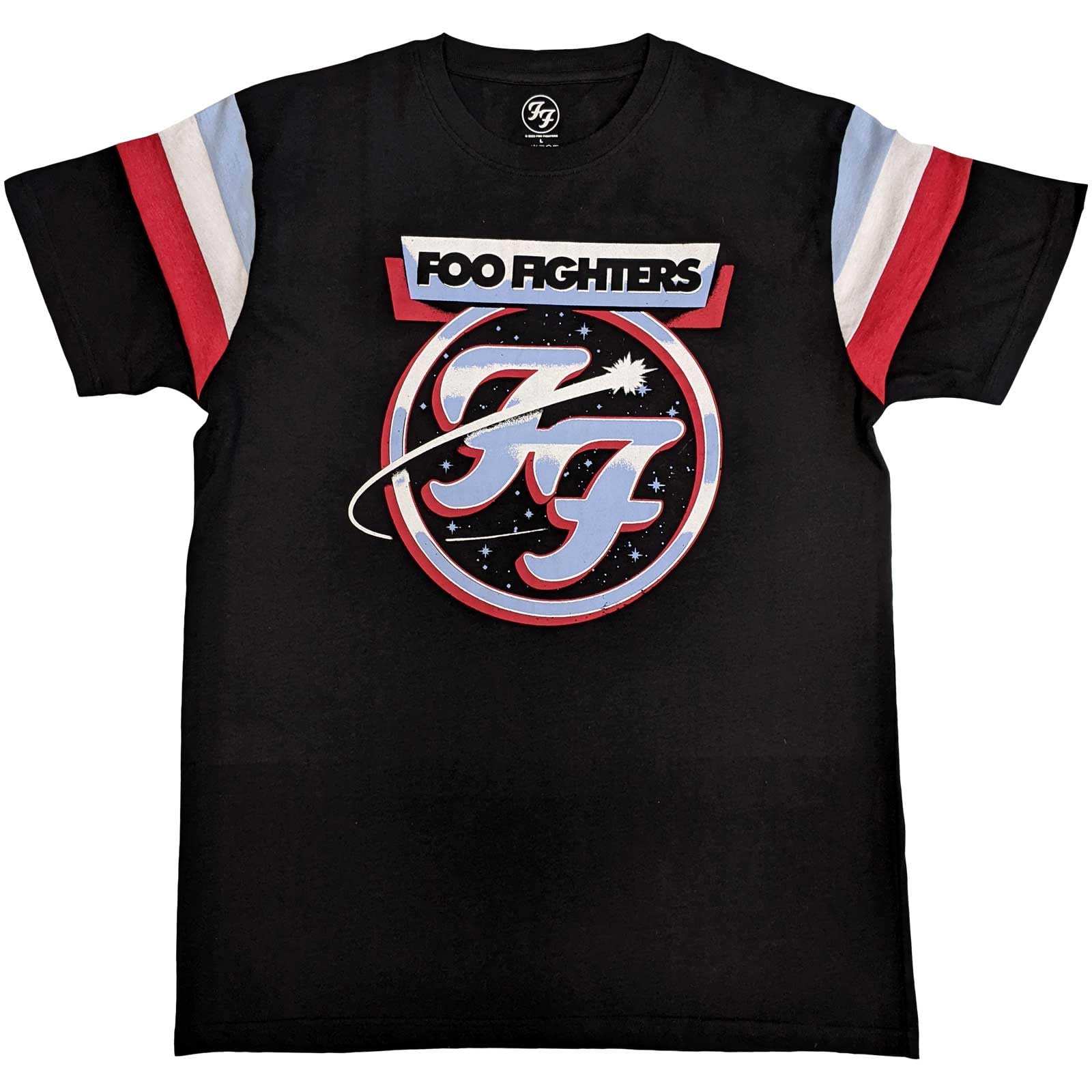 Rock Off Black Foo Fighters - Comet Tricolour - Ringer T-Shirt - Cotton - Size M - Officially Licensed Merch