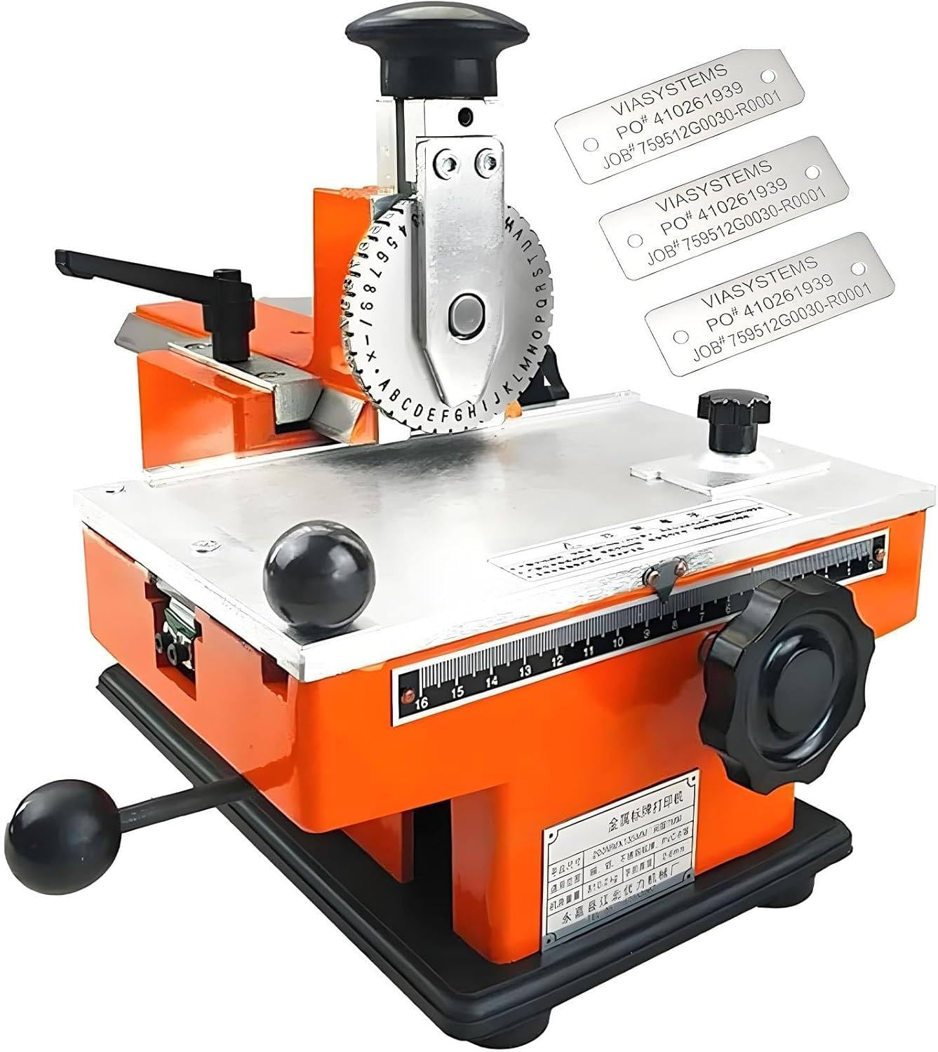 HTDRE Manual Embossing Machine for Metal Tags, Stamping Tool for Custom Nameplates and Labels