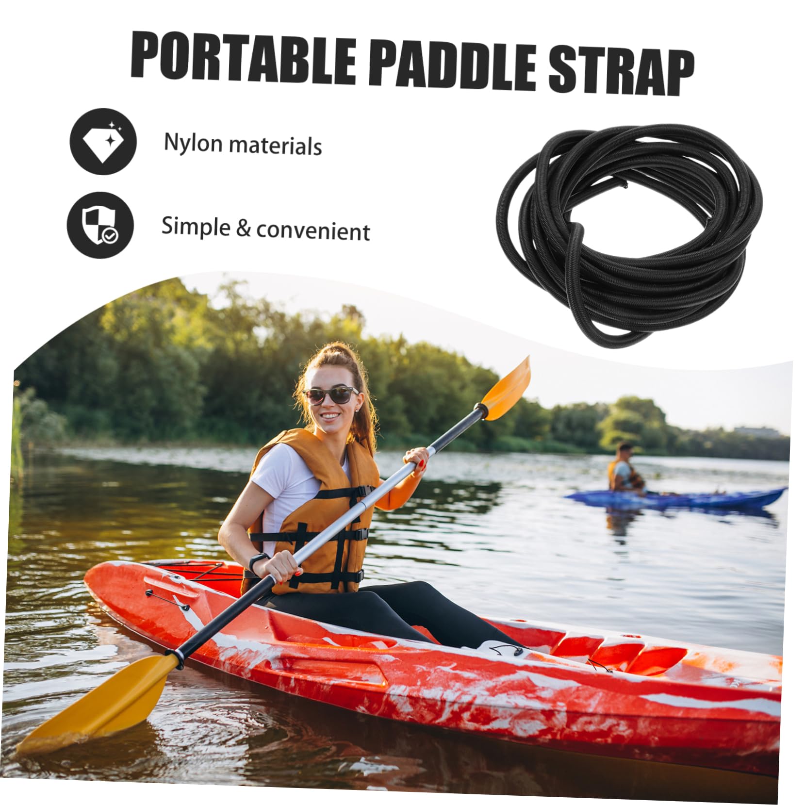 KICHOUSE Portable Paddle Leash for Surfboards Nylon Anti Lost Rope for Kayak SUP Inflatable Boat Adjustable Paddle Strap for Secure Carrying and Fixing