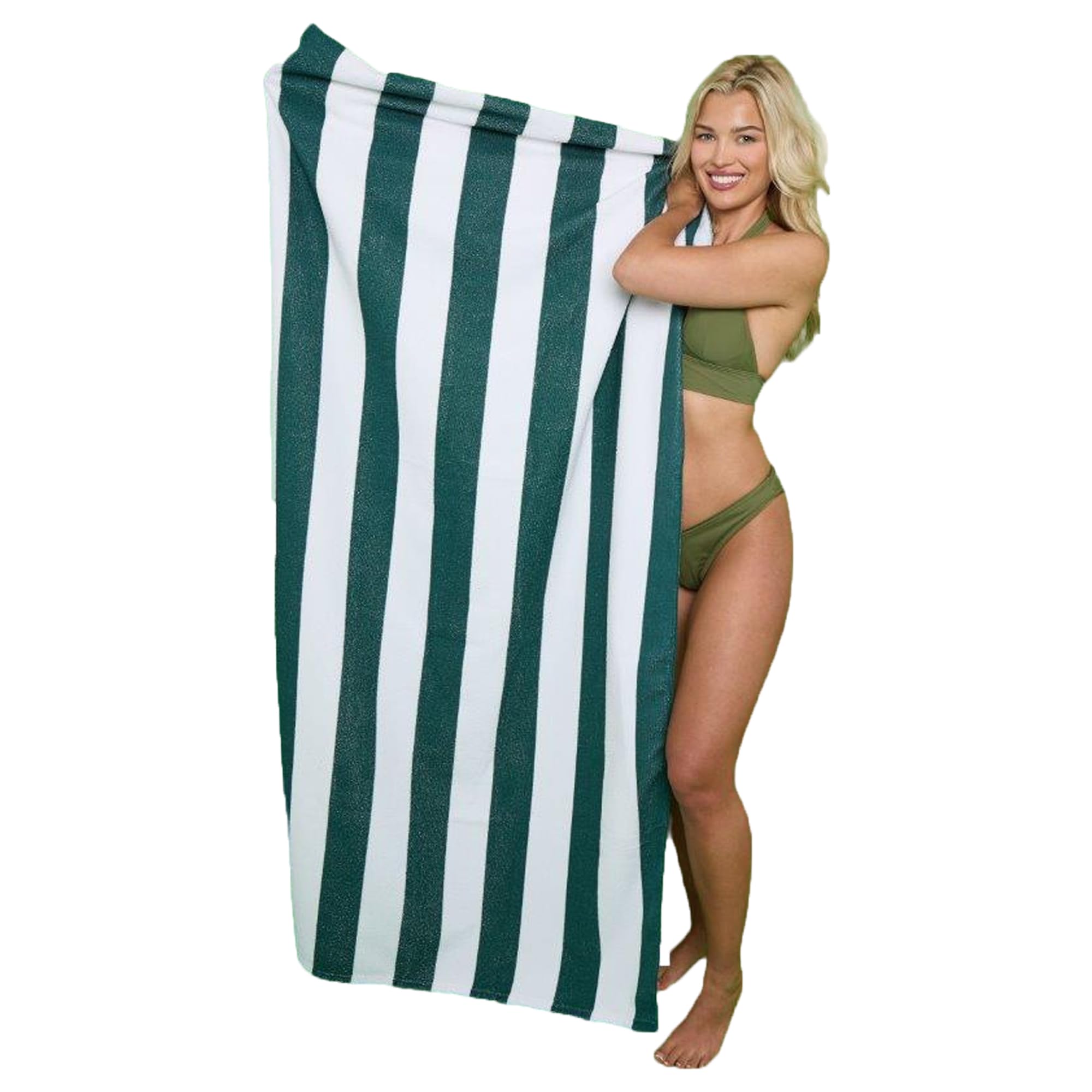 Lions Beach Towel - 100% Polyester - Sand Free Cabana Stripe Beach Towels for adults 100x200cm - Extra Large Microfibre Pool Towels, Quick Dry Lightweight, Ideal for Swimming