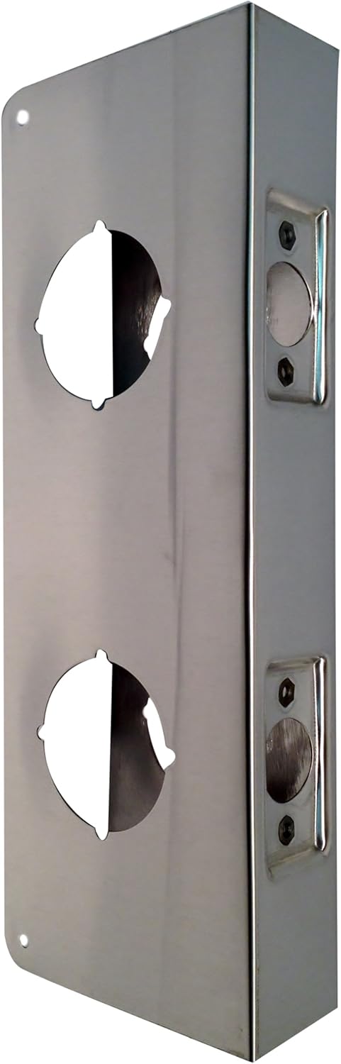 Don-Jo 942-CW 22 Gauge Stainless Steel Classic Wrap-Around Plate, Satin Stainless Steel Finish, 4" Width x 9" Height, for Double Lock Combination Locksets
