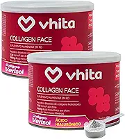 Vhita Colágeno Hidrolisado Verisol Com Ácido Hialuronico Em Pó Frutas Vermelhas 120gr - 2 Potes