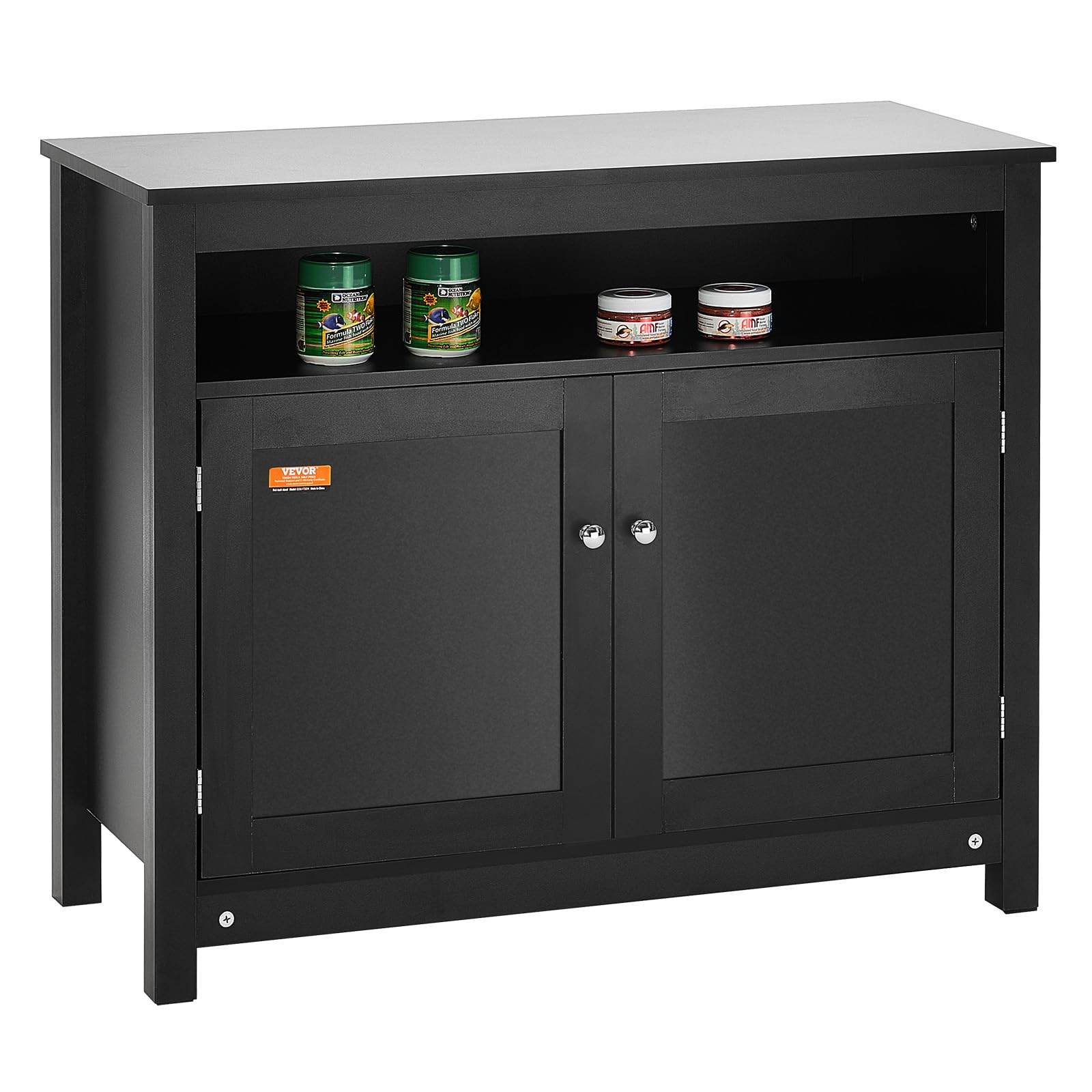VEVOR Support pour Aquarium Charge 152 kg, Meuble pour Aquarium Aquariophilie 92,7 x 40 x 76 cm, en MDF, Support pour Réservoir de Reptiles avec Armoire de Rangement et Kit de Quincaillerie, Noir