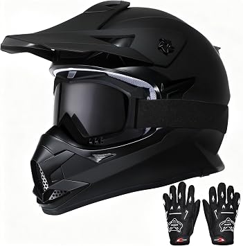 Kids Dirt Bike Helmets Youth ATV Helmet, Kids Motocross Helmet DOT Approved | Full Face Riding Gear Set with Goggles, Gloves & Visor for Teens, Fits Dirtbike, Off Road, UTV, BMX, Four Wheeler, Motorcycle
