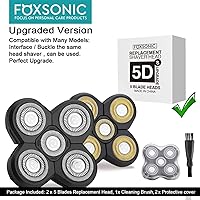 Vista 2 de 2 cabezales de repuesto universales de 5 cuchillas para afeitadora de cabeza, cuchillas de repuesto para afeitadora de cabeza