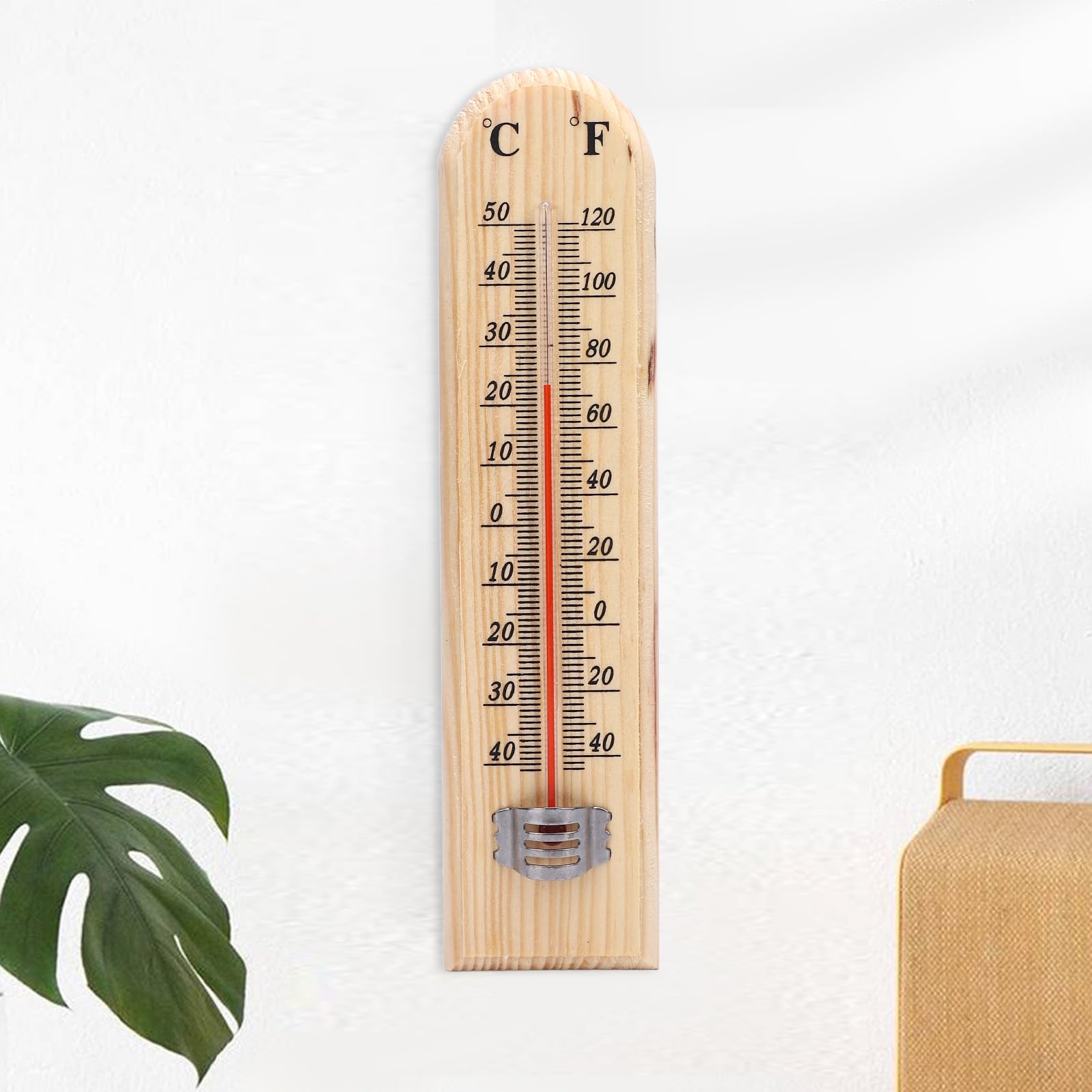 Wall Hanging Thermometer, -40 to 120 ? & 40 to 50? Indoor Outdoor Thermometer Log Bold Display Stylish Look Room Thermometer for Home Indoor Outdoor Greenhouse Warehouse