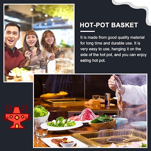 Miniatura 5 de ZzzaNa Colador de fideos, 1 unidad, canasta para olla caliente, cesta colgante de acero inoxidable, inserto de pasta de malla, malla de araña,