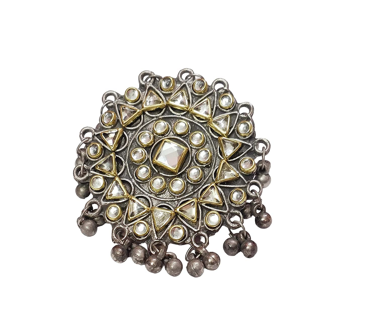 Total Fashion Boho/Trible Style Statement Black Metal Oxidised Stone Finger Ring for Women and Girls (B0BXCT5W9J) Amazon Price History, Amazon Price Tracker