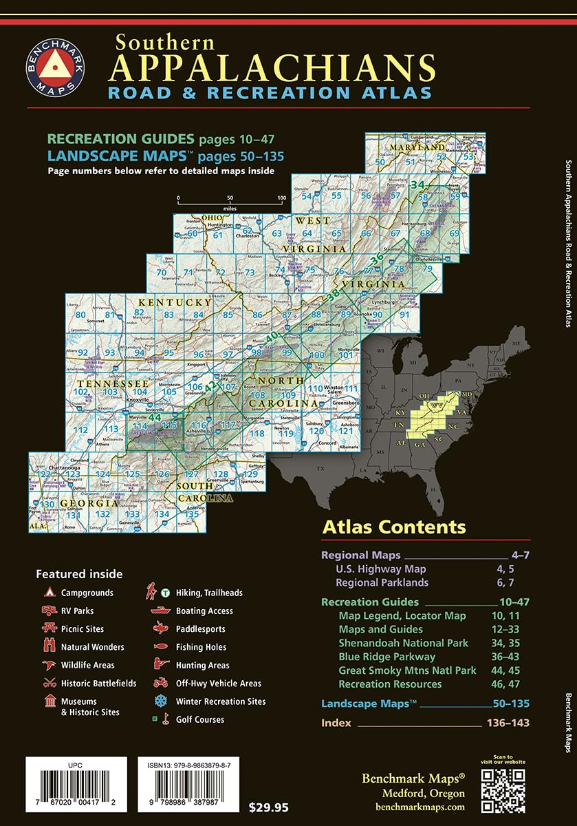 Southern Appalachians Road and Recreation Atlas - 2nd Edition, 2026 (Benchmark)      Paperback – December 1, 2025