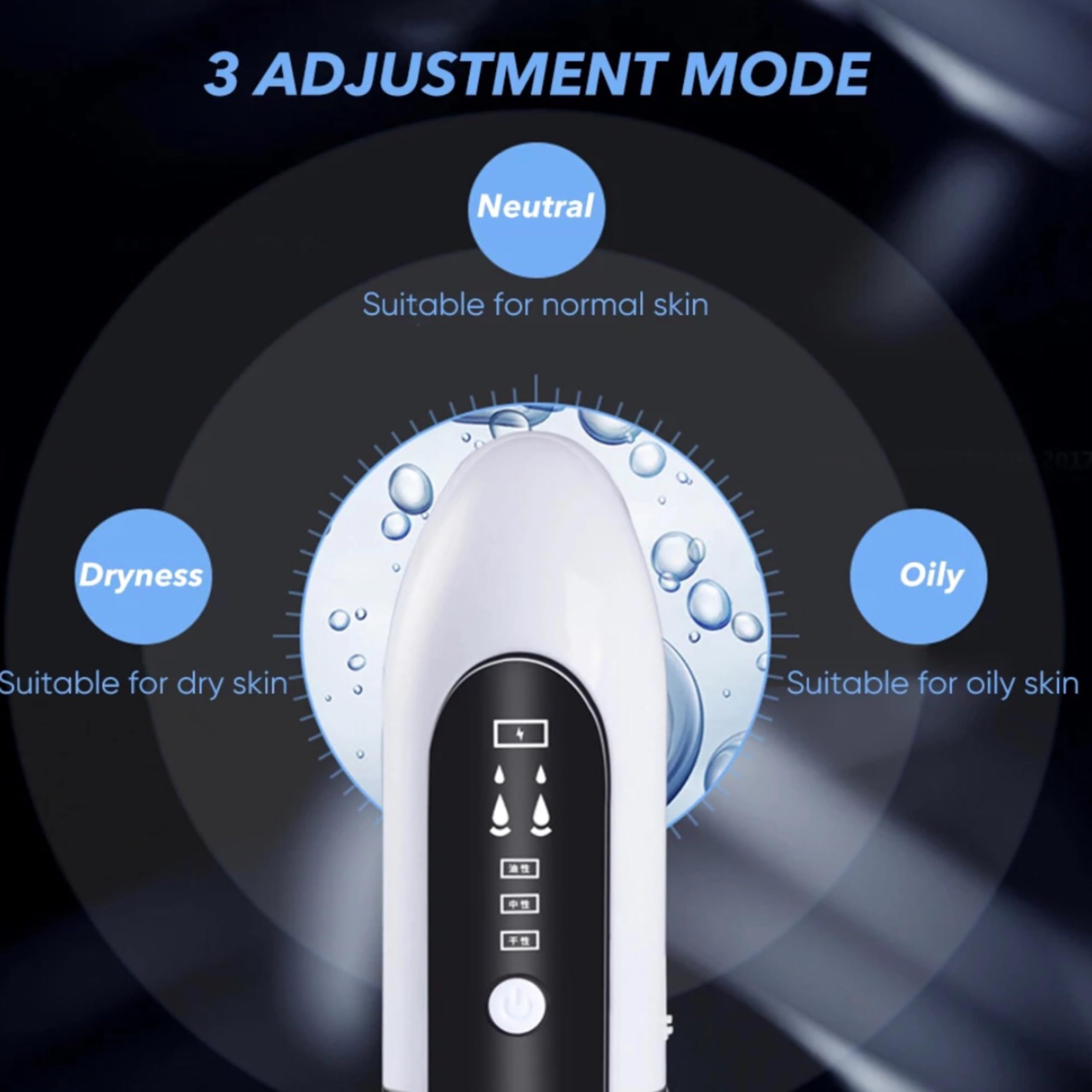 Lalano’S Cosmetics Mitesserentferner Super micro bubble – Porenreiniger mit LCD, Mikrobubble-Technologie, Vakuumsauger gegen Akne & Pickel, 6 Aufsätze, kabellos, LED, alle Hauttypen