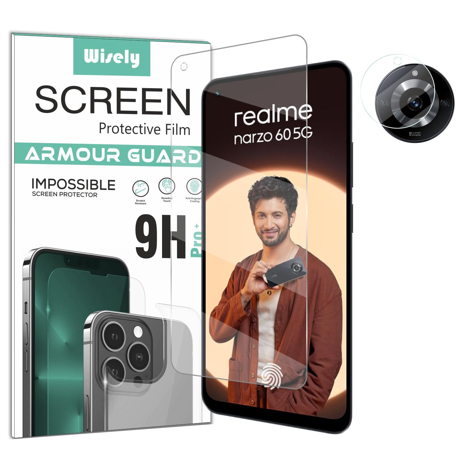 Wisely 2in1 Impossible Unbreakable Camera Lens Nano Glass + Front Guard Screen Protector for Realme Narzo 60 5G Anti Scratch Flexible Screen Guard HD Clear (B0CDCCJ95D) Amazon Price History, Amazon Price Tracker