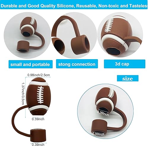 Miniatura 2 de 10 tapas de pajilla, bonita cubierta deportiva 3D para Stanley de 30 y 40 onzas, cubierta de popote de silicona para copa Stanley en diferentes