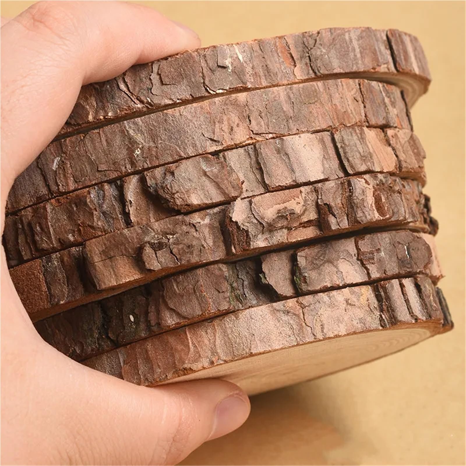 Rodajas redondas de madera de pino Natural gruesas de 8-35cm, círculos sin terminar con discos de troncos de corteza de árbol, manualidades DIY, pintura for fiesta de Navidad Rodajas De Madera(1pcs 30