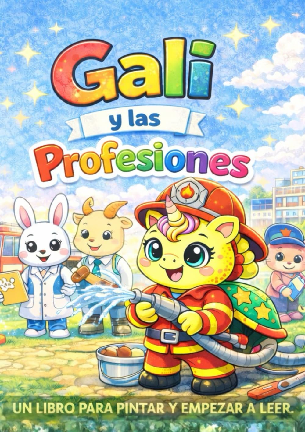 Gali y las profesiones:: Libro para pintar y empezar a leer