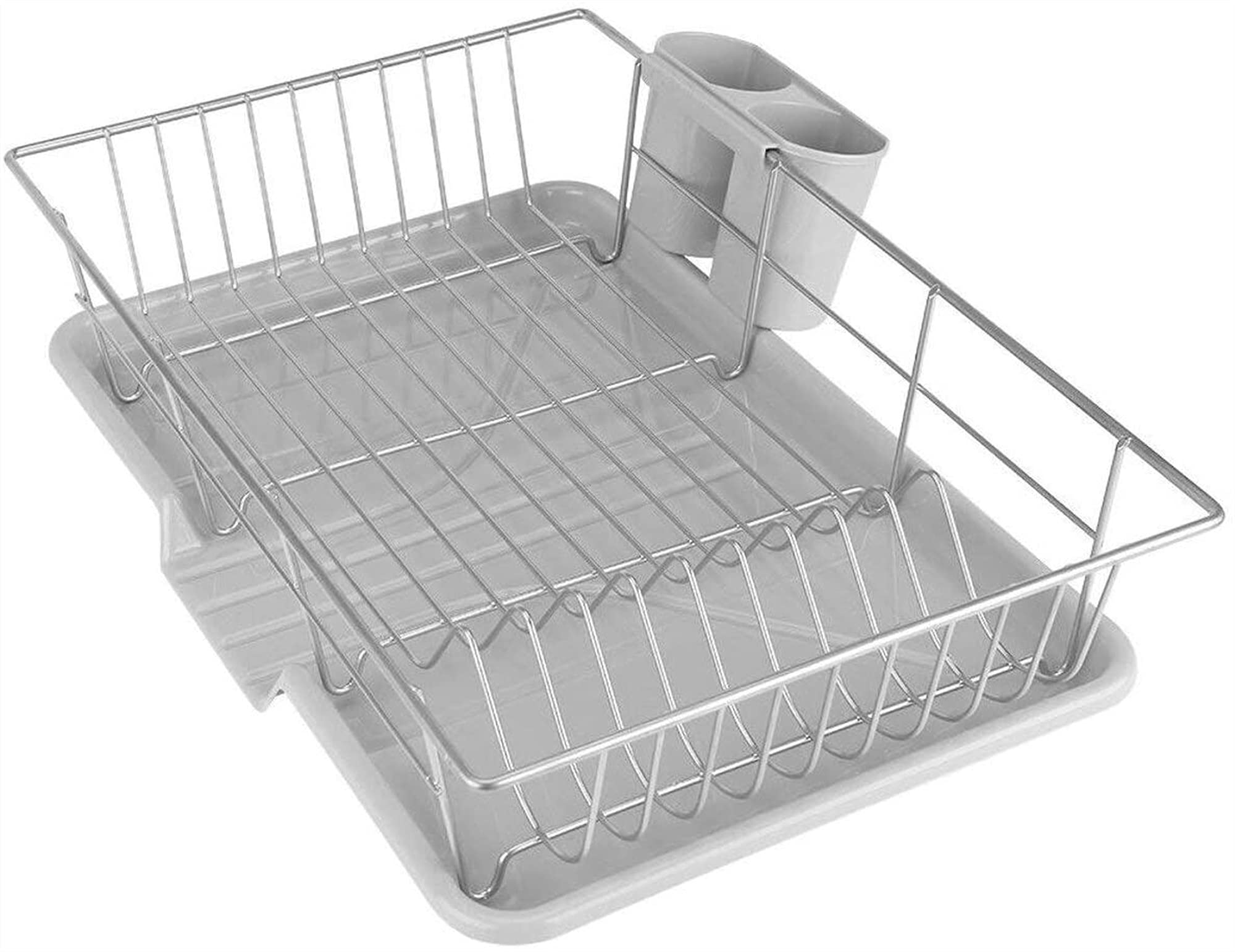 Escurridor de platos de acero inoxidable para platos, escurridor lateral, bandeja de secado, estante de drenaje, soporte para utensilios