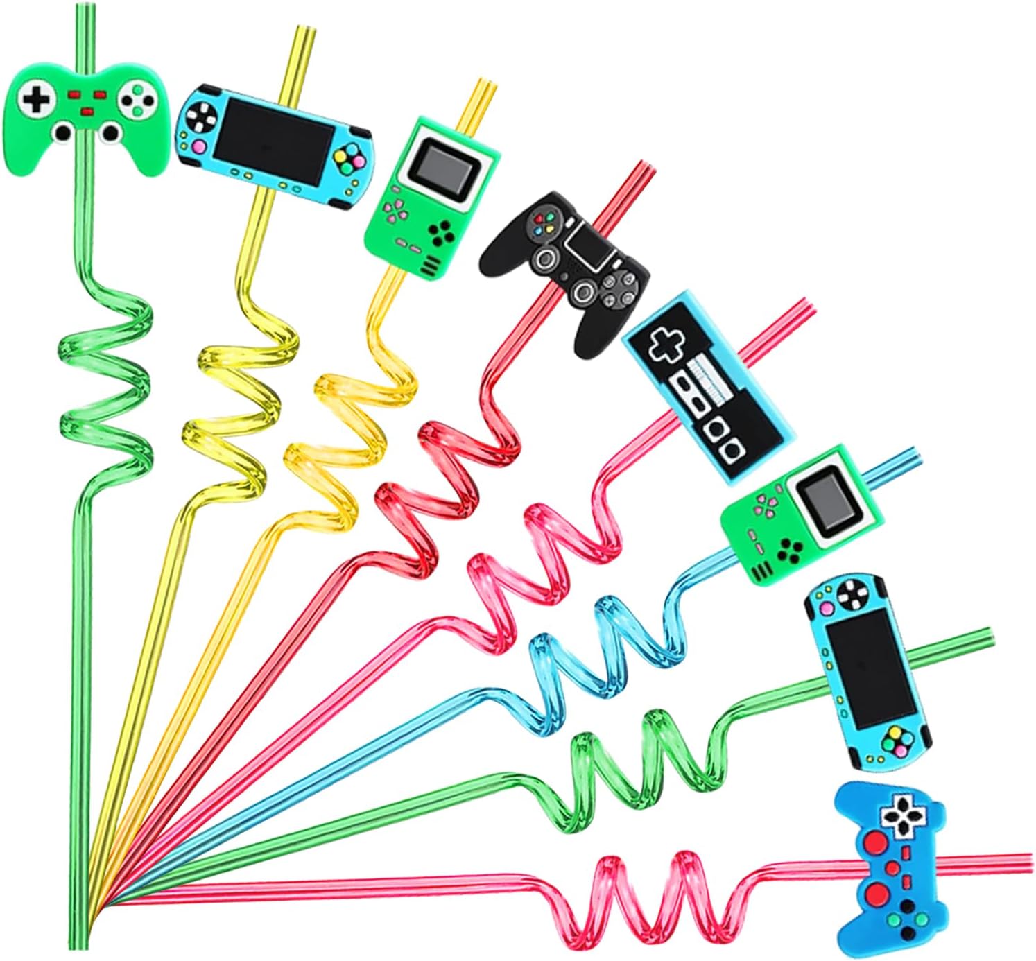 24 Video Game Party Favors Game Controller Drinking Straws