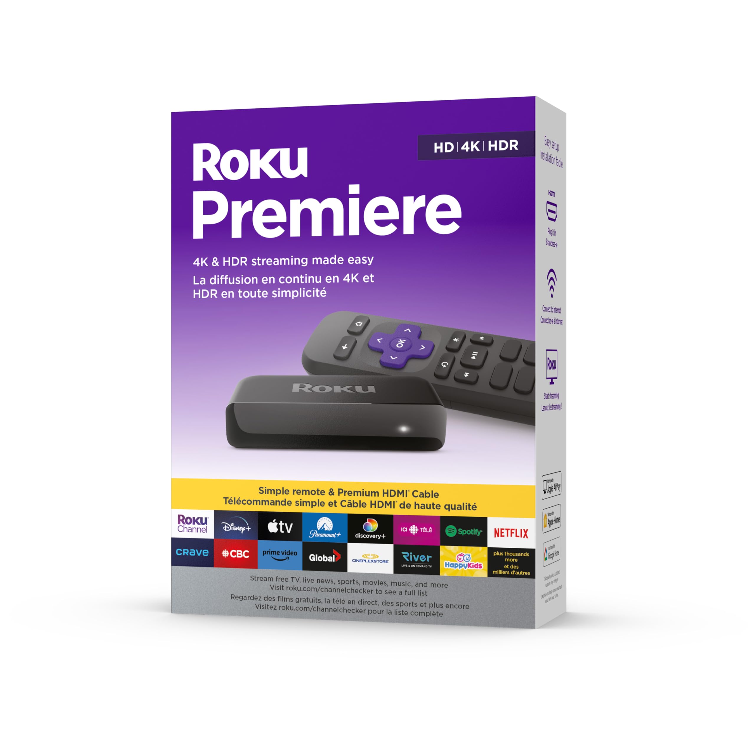 Roku Premiere | HD/4K/HDR Streaming Media Player with Simple