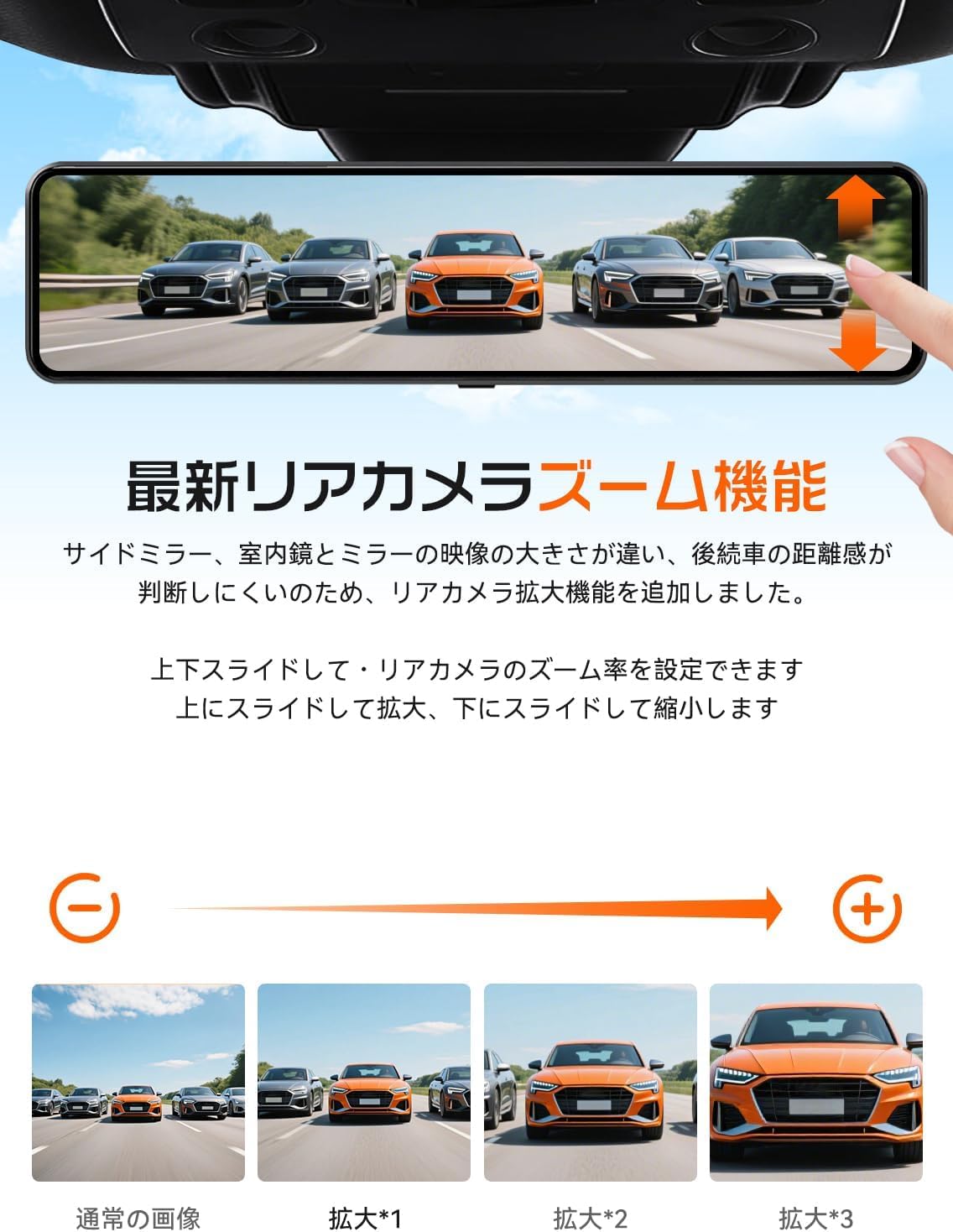 Amazon.co.jp: JADO ドライブレコーダー ミラー型 4K 12インチ