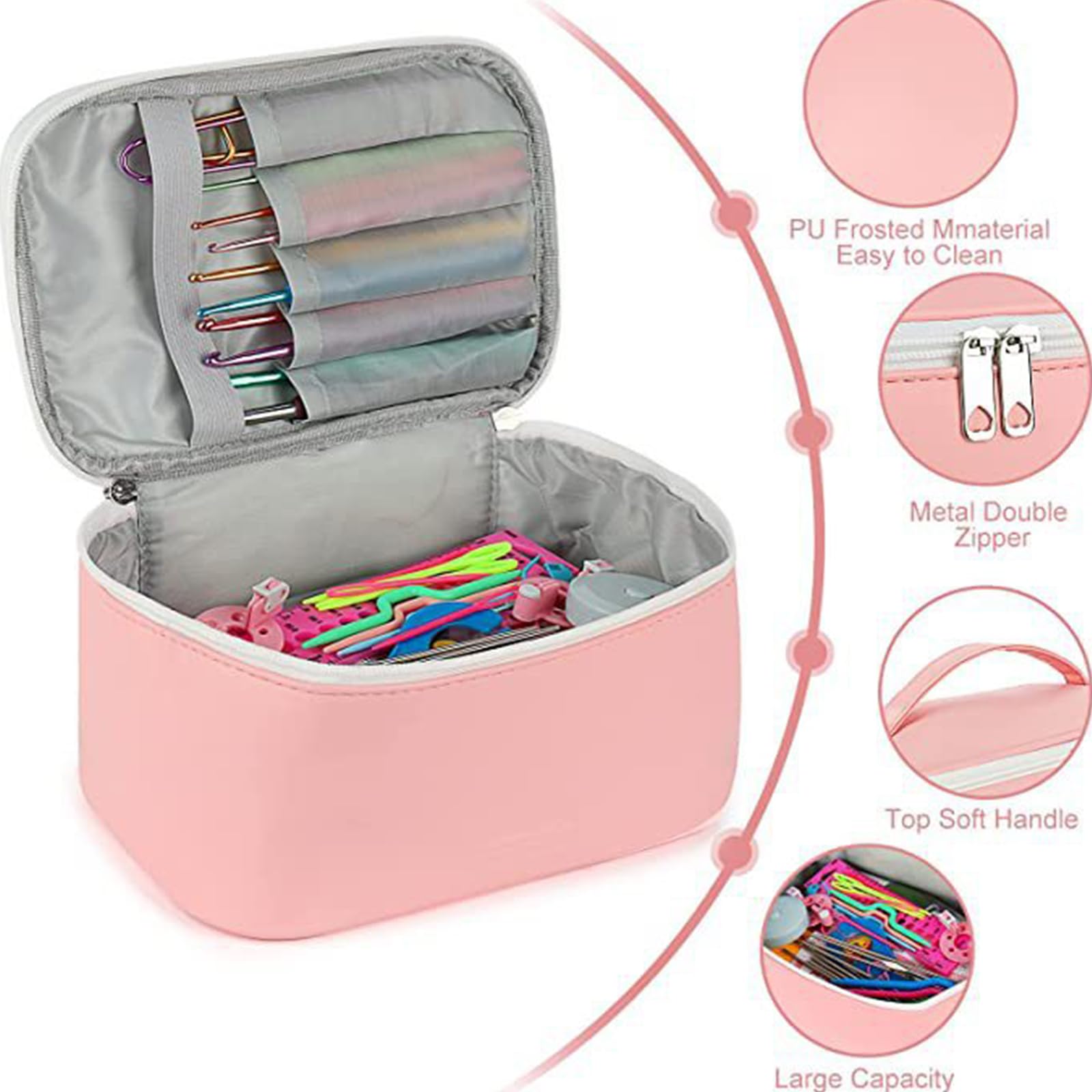 Juego de ganchos de ganchillo para adultos, kit de herramientas de ganchillo para niños, kit de herramientas de tejer para principiantes, niños y adultos, juego de herramientas ergonómicas