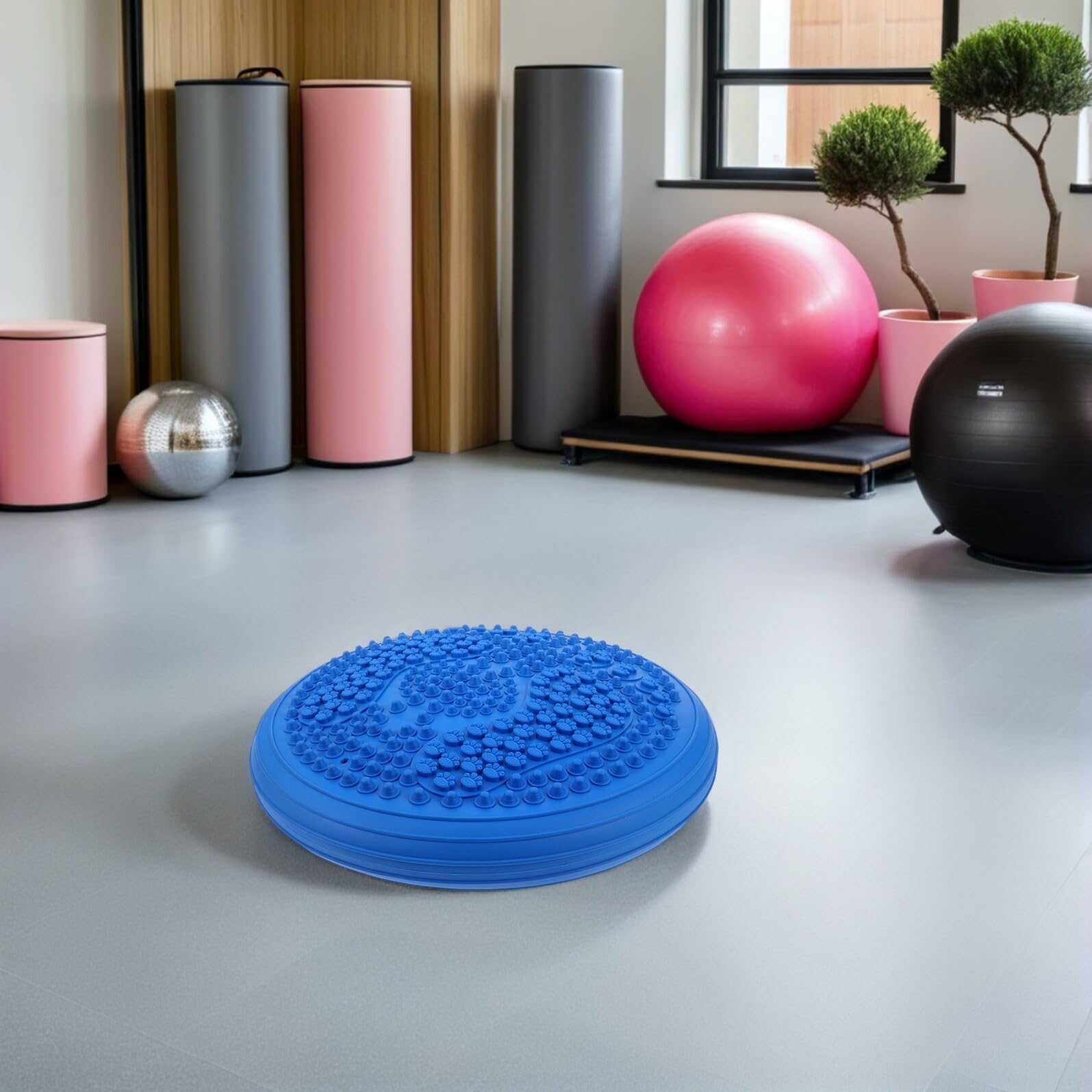 Cabilock Coussin Air Gonflable Yoga Équilibre avec Surface Massage Point de Pression pour Fitness Maison et Extérieur Tapis Épais Portable et Léger pour Yoga Stretching et Détente