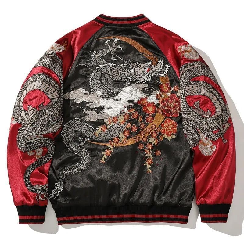 Dragon Embroidery Baseball Jacket For Men And Women Chinese Style Jacket2