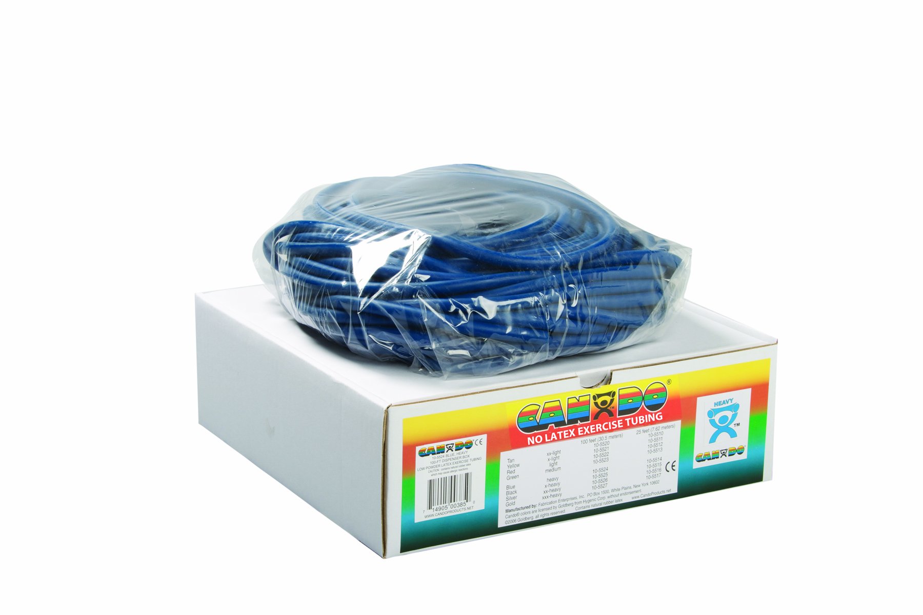 CanDo Power Tube LATEX-free - Fitness Tube, Cando resistance trainer for Functional Training - 30.5 m - blue (strong) - alternative to dumbbells
