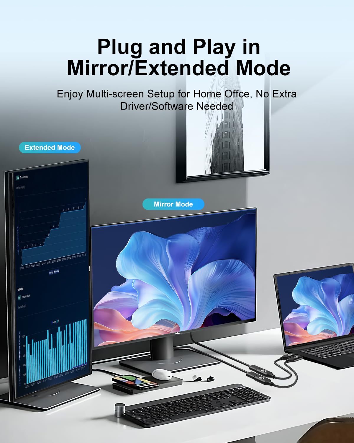 Lot de 10 adaptateurs DisplayPort 4K vers HDMI unidirectionnel DP vers HDMI 2K @ 60 Hz 1080p @ 120 Hz UHD en nylon tressé (mâle vers femelle) compatible avec Dell, Lenovo, HP, GPU, AMD