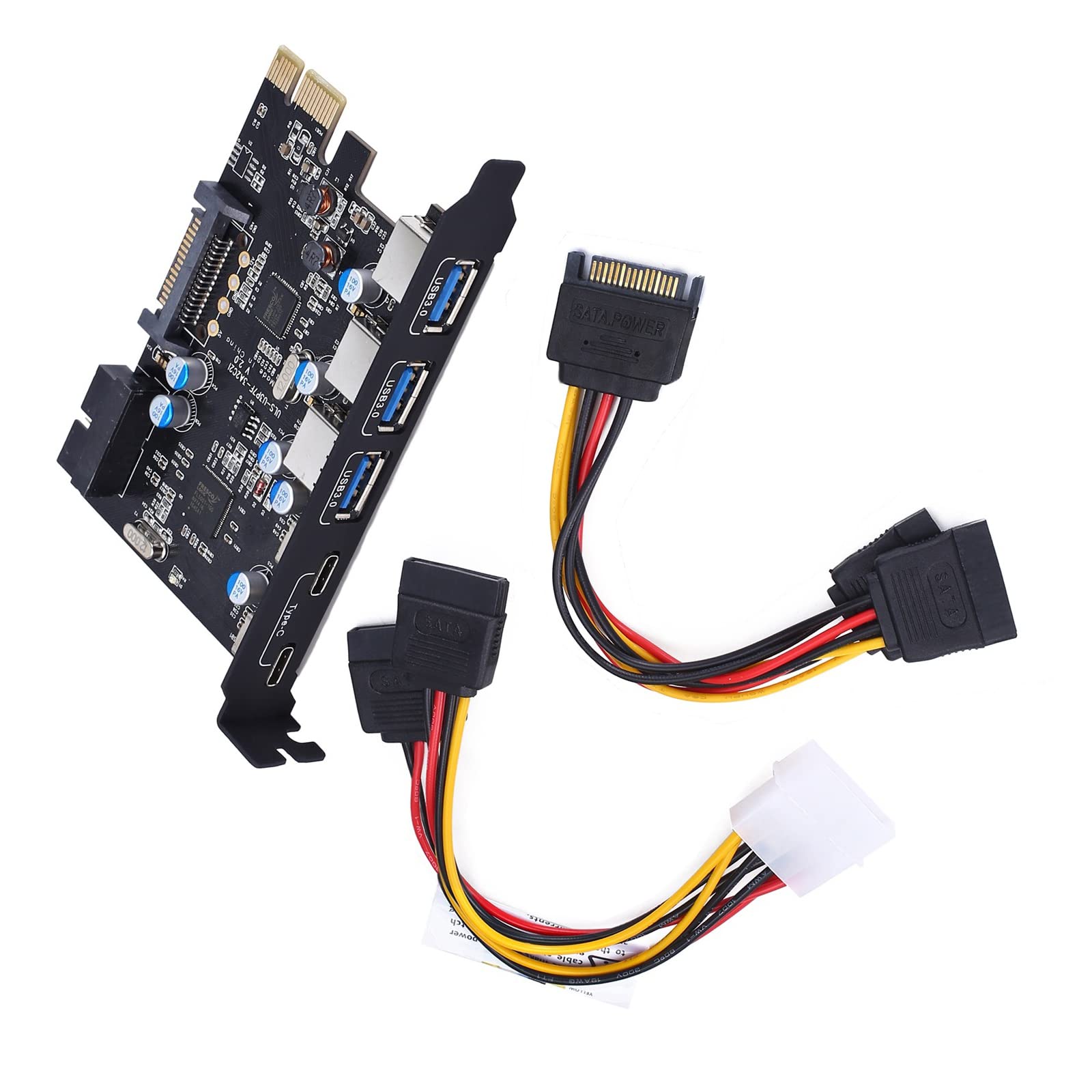 PCI-auf-USB-Erweiterungskarte PCI-e auf Typ C (2) TypeA (3) Adapterkarte Kostenloses Netzteil für MacOS für FL1100 Pcie USB 3.0 Karte Interne 5 Anschlüsse USB 3.0 PCI-E Erweiterungskarte Typ C (2) (3)