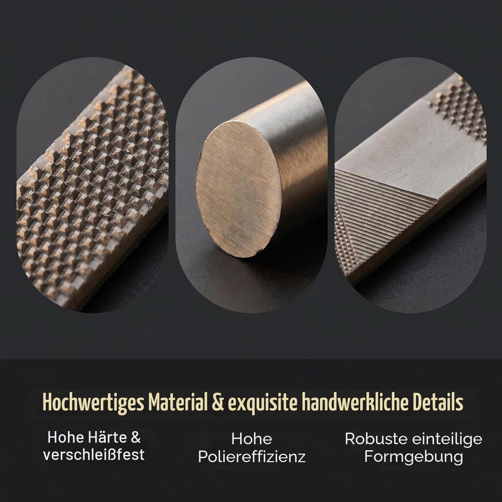 4-in-1 Halbrunde flache Raspel, Karbonstahl, Handraspelfeilen zum Formen von Holz, Leder, Kunststoff, Metall, Holzschnitzfeilen für Tischler, 20,3 cm