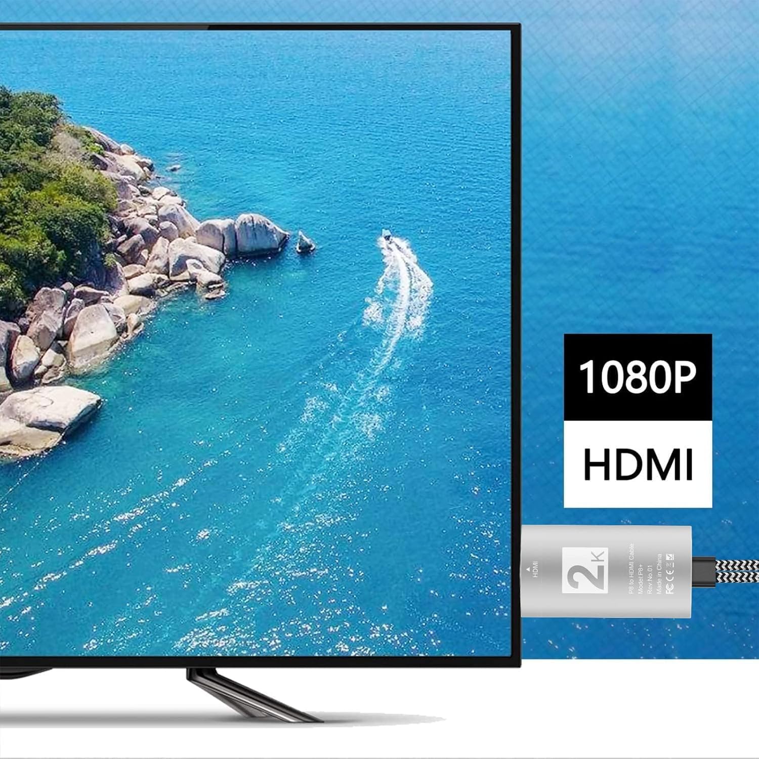 Ozvavzk Cavo Phone a HDMI 3 in 1 Adattatore Multiporta Type C Micro USB MHL Connettore 2K per Android Huawei Samsung Xiaomi Smartphone Cellulare alla TV Monitor Proiettore