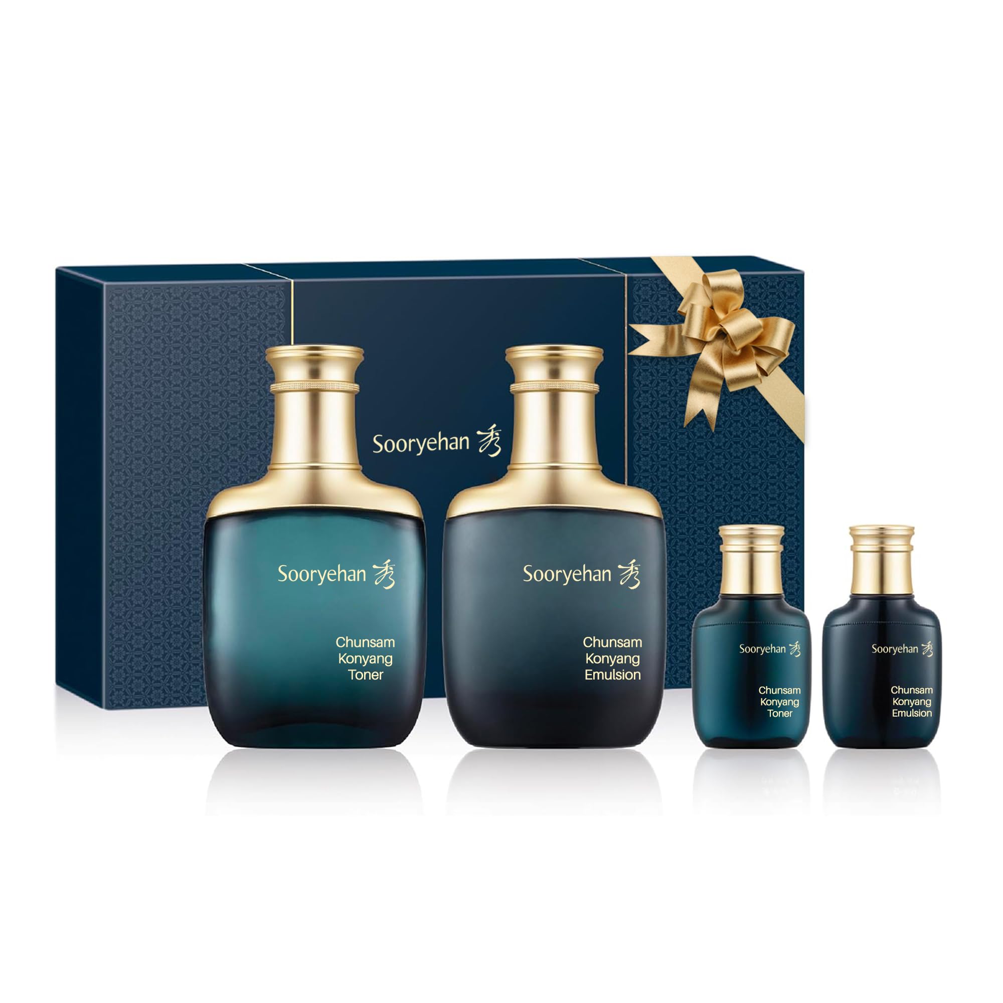 Sooryehan Chunsam (Konyang Skincare Set, 11.5fl oz) - Toner & Moisturizer for Men, Premium Korean Skincare by LG Beauty. Red Ginseng Extract, Velvet Antler, Cordyceps Militaris.