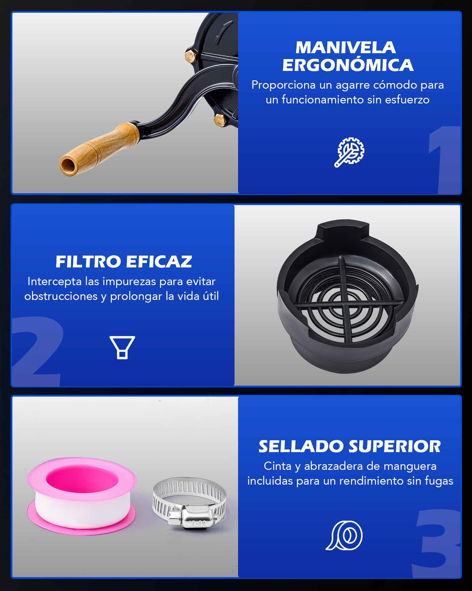 OMT Bomba Manual De Combustible Para Bidón 60L-200L, Aluminio Con Manguera | Tubo Telescópico Regulable, Trasvase De Diésel Y Queroseno, Uso En Taller Y Agricultura, Maletín De Transporte
