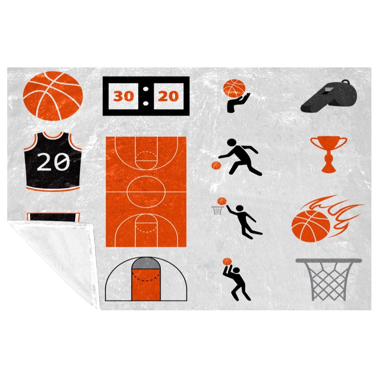 Plaid basket-ball chaud couverture canapé lit 150x100cm
