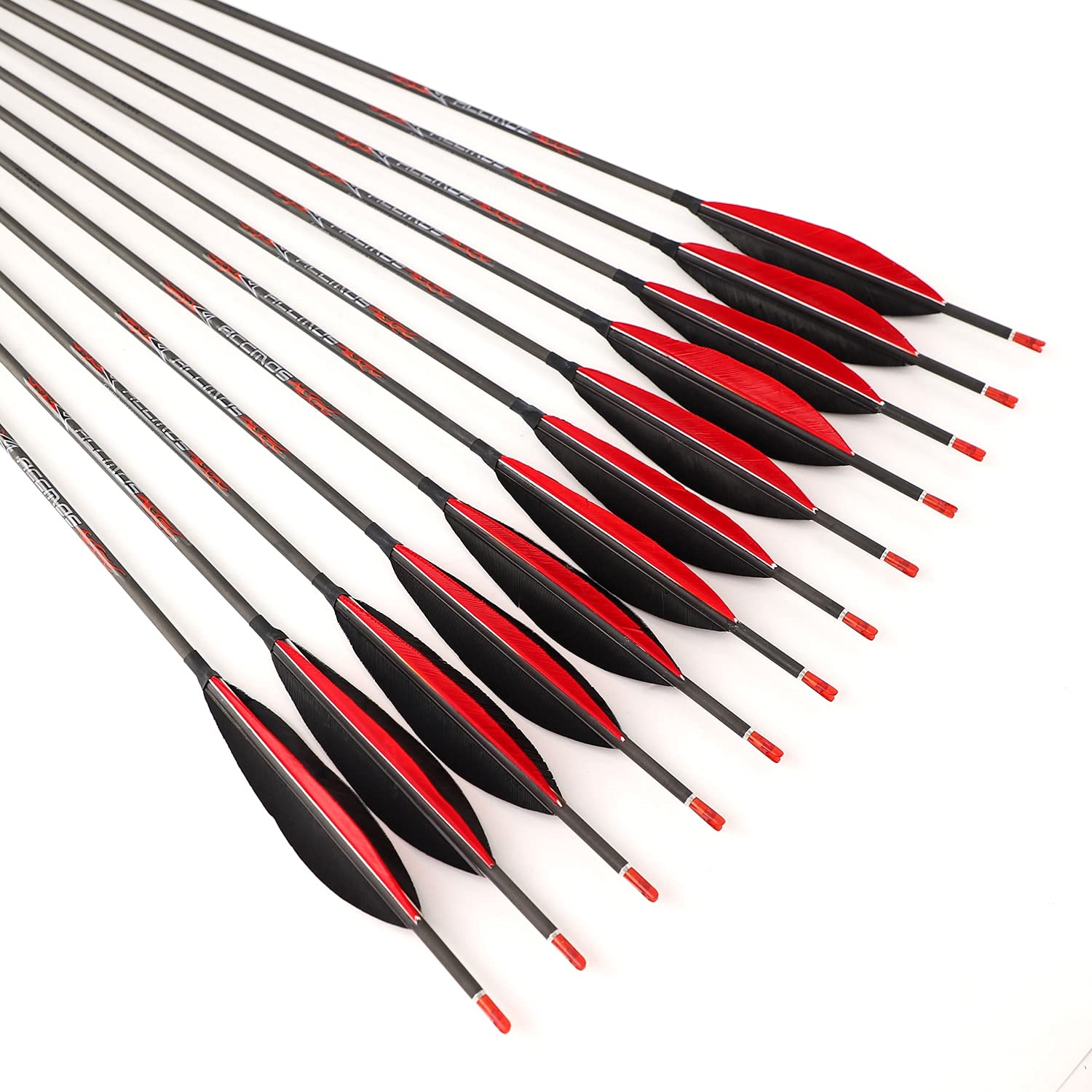 Recurve Bow Arrow Weight Spine 800 Arrow 24 Inch Arrow Target Practice Arrow Hunting Arrow Carbon Arrows Compound Bow Recurve Bow Adult Youth Archery Indoor Outdoor Shooting Field Tip 12pc, Hunting Arrows