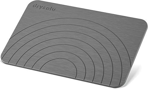 Miniatura 1 de DRYSOLU Tapetes de piedra de diatomeas para baño, tapete de ducha de piedra de secado rápido con agua, ultra absorbente, tapete de diatomita, tapete