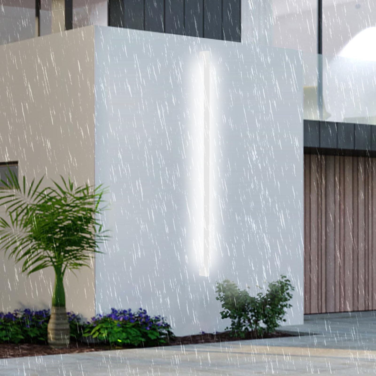 Moderne und dekorative LED-Wandleuchte, IP65, Bande aus Aluminium, ideal für einen Garten, UNE Villa oder ein Couloir (weiß, 100 cm)