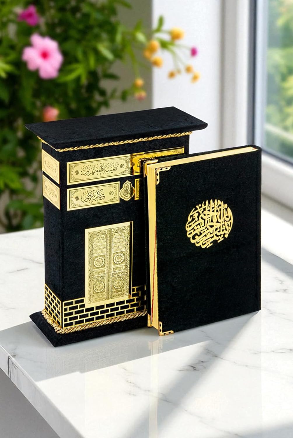 ihvan online, The Holy Qur'an, Book of Quran in Arabic with Kaaba Door Design Cover Box, Islam Books, Holy Muslim Book Quran, Perfect Islamic Ramadan Eid Gifts