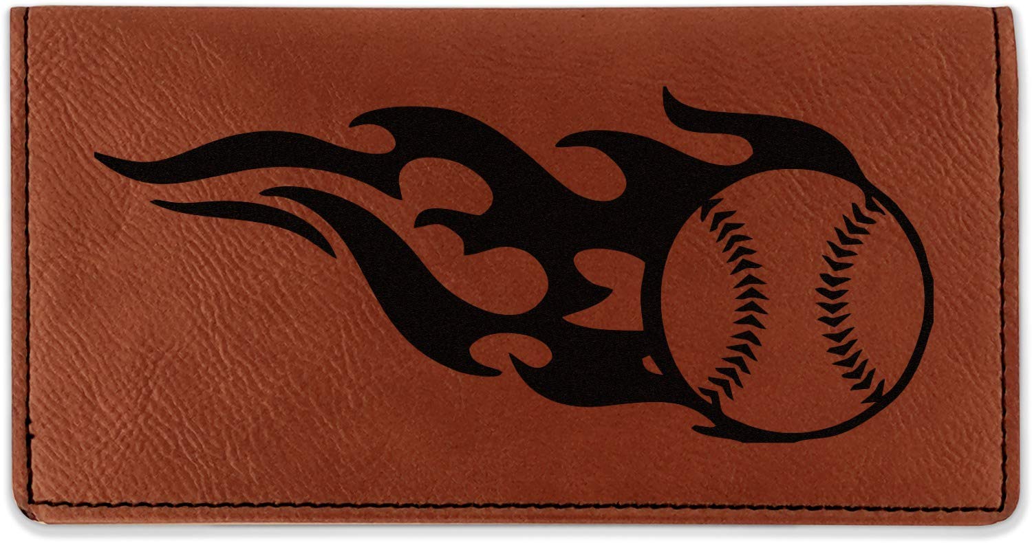 RNK Shops Baseball Leatherette Checkbook Holder - Single Sided