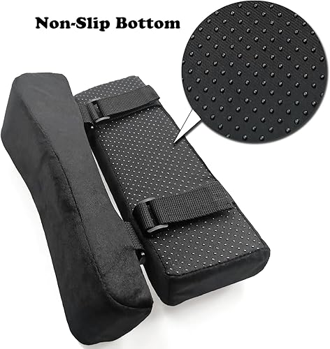 Miniatura 5 de Juego de 2 fundas para reposabrazos para silla de oficina, cómodas almohadas para apoyabrazos (2 almohadas negras para reposabrazos)