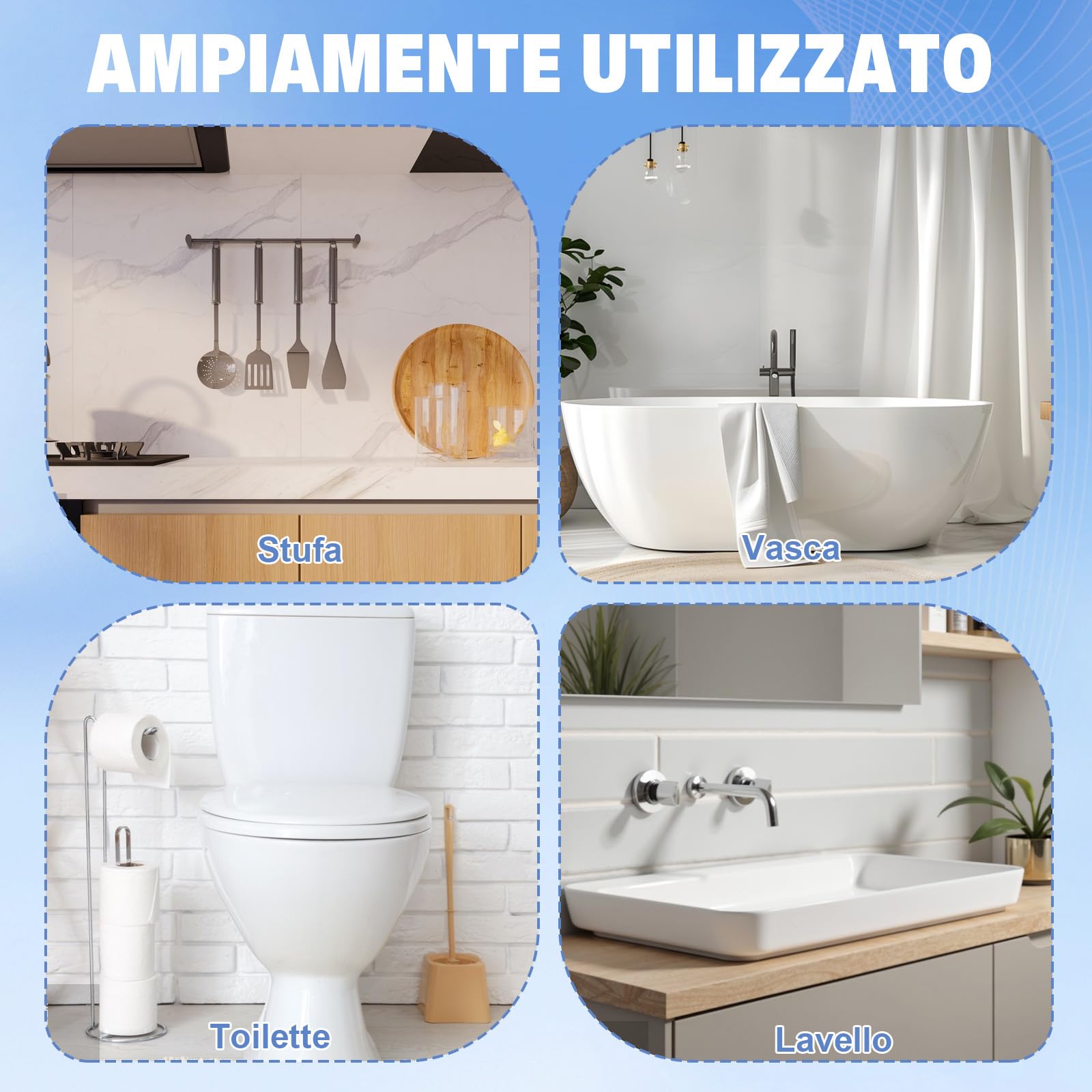 Scettar Pietra Pomice per WC, 6 Pezzi Pietra Pomice Naturale Pulizia con Manico, Pomice a Testa Tonda Può Essere Utilizzato per Pulire Le Macchie in Bagni, Toilette, Lavello (Grigio Blu)
