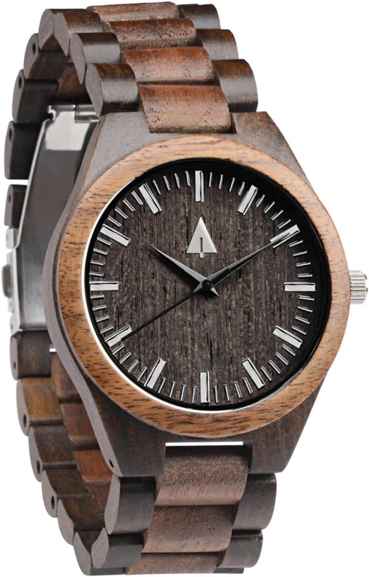 - Wooden Watches for Men, Japanese Quartz Movement, Stylish Exotic Wrist Watch with Stainless Steel Buckle, Adjustable Straps, Watch Made from Ebony Wood, Relojes para Hombre