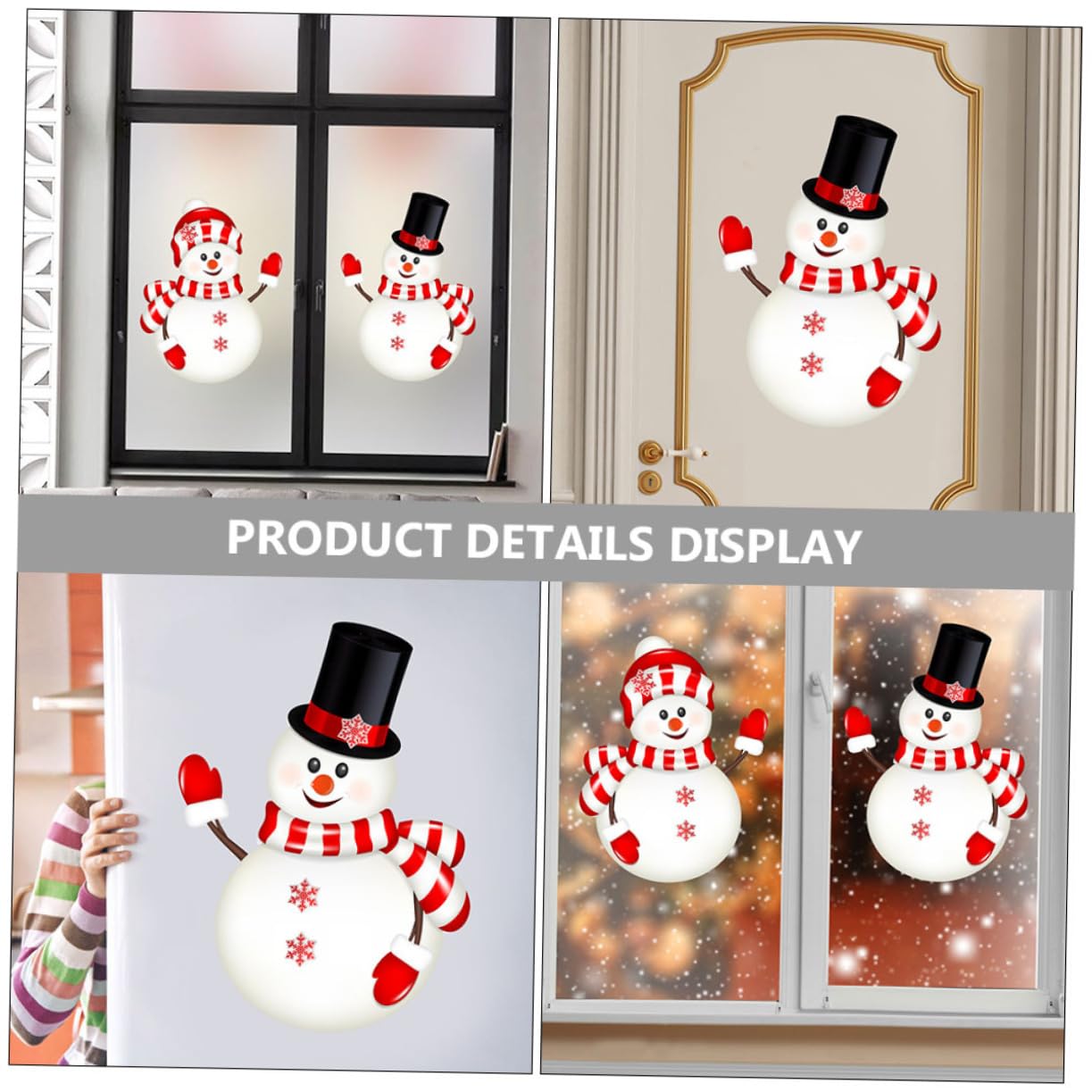 Cabilock 6Sets Aufkleber Ornamente Weihnachts Wanddekoration Zubehör Für Die Hausbar Tischsets Für Den Tisch Künstliche Schneedekorationen Fensteraufkleber Weihnachtsdeko 2blätter*6