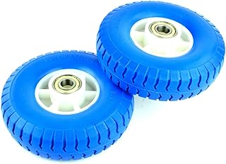 2x Vollgummi PU-Rad/Nr. 13/2.50-4 Ø210 x 60mm Sackkarrenrad Bollerwagen Reifen Gokart Ersatzrad Kugellager Felge