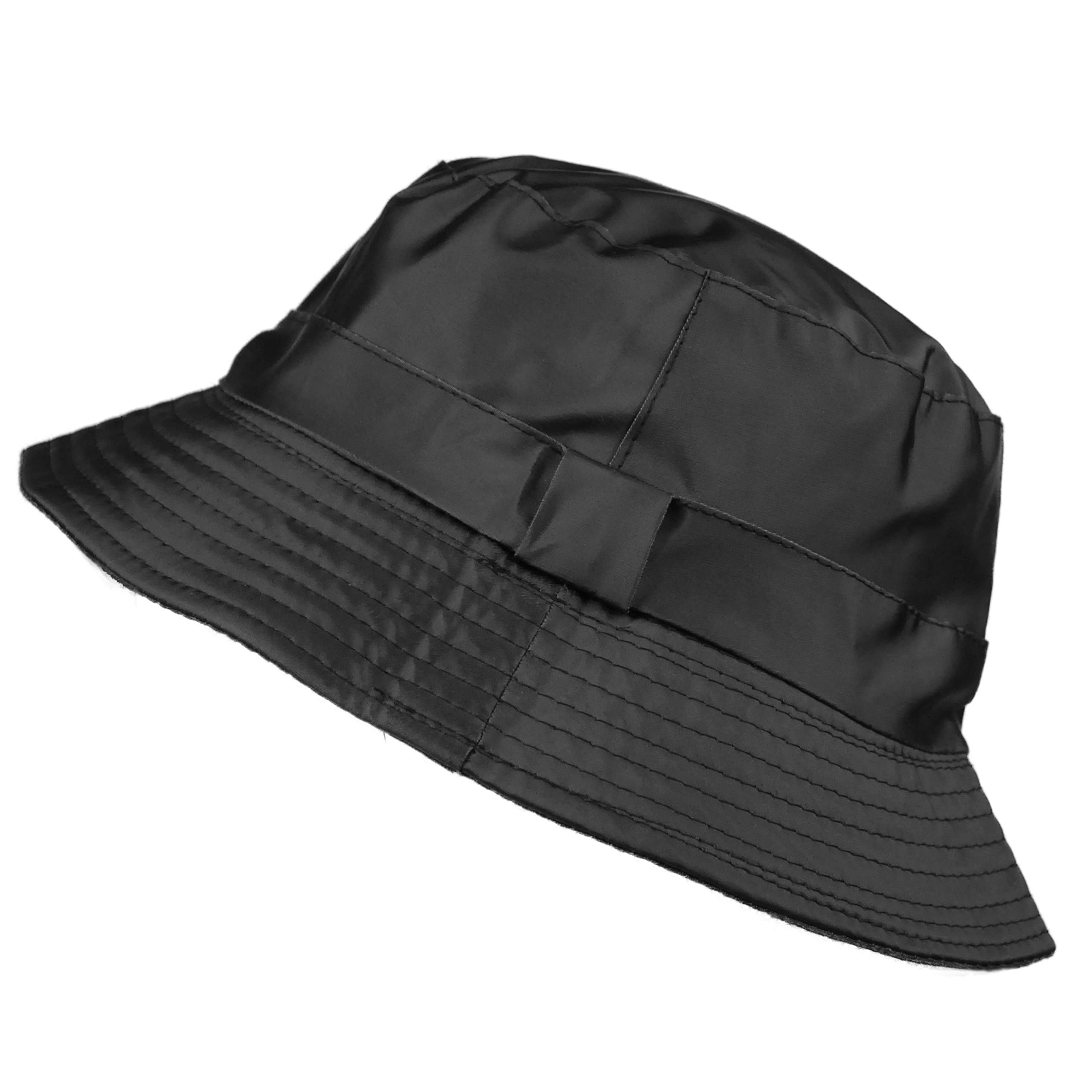 Toutacoo Women's 13-Polar Black L Windproof Vinyl Bucket Rain Hat (13-Polar Black L)