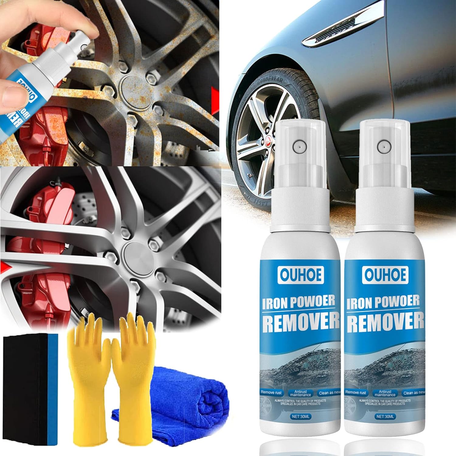 Car Rust Removal Spray,Metal Paint Cleaner Spray,Car Paint